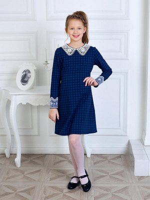 Школьное платье "Анастасия",синий 140