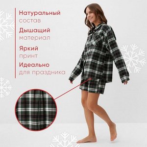 Пижама женская (рубашка и шорты) KAFTAN размер, зелёный