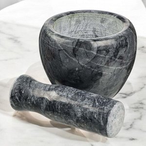 Cтупка с пестиком каменная кухонная для измельчения специй, приправ и т.д.,, 10см*7,5см*12см, цвет в ассортименте