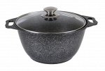 Кастрюля, 4л, со стекл. крышкой, АП, темный Мрамор 1/3