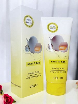 Гель-скатка очищающая для лица CELLIO с Улиточным муцином и Яйцом 180 мл. Корея