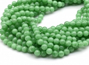 Бусины из ангелита зеленого шарик 6мм, 39см, 64 бусины