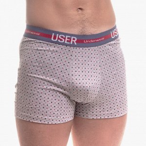 USER Р 179-10 Трусы мужские боксеры серые в квадратик