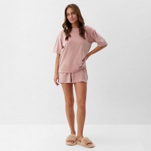 Пижама женская (футболка, шорты) KAFTAN Plushy, розовый