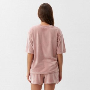Пижама женская (футболка, шорты) KAFTAN Plushy, розовый
