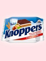 Вафельное печенье молочно-ореховое Knoppers Storck / Вафельный батончик Кнопперс со сливочно-ореховой начинкой 25 гр