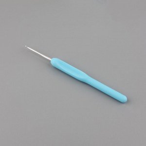 Крючок для вязания, с пластиковой ручкой, d = 2,5 мм, 14 см, цвет голубой