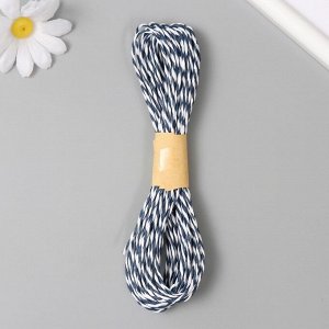Пряжа для вязания спицами, крючком 100% целлюлоза Softino Raffia Color Melange, кручёная, бело-синяя, 10 м
