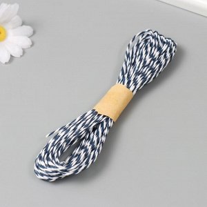 Пряжа для вязания спицами, крючком 100% целлюлоза Softino Raffia Color Melange, кручёная, бело-синяя, 10 м