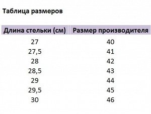 Размерная сетка