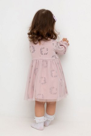 Платье(Осень-Зима)+girls (розово-сиреневый, веточки к523)