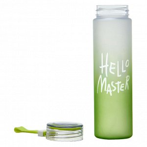 Бутылка для воды, 500 мл Hello Master, 22 х 6 см, зеленая