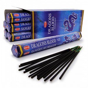 Благовония HEM шестигранники DRAGONS BLOOD BLUE Кровь дракона (Лимон Сандал Чампака Имбирь)