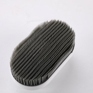 Щётка с резиновыми щетинками (силиконовым ворсом), размер 10x6.5 см (цвет зеленый)