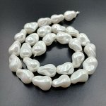 Бусины из майорки Капли 10х15 мм, жемчужного цвета. Цена за 1 шт.