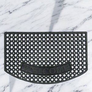 Коврик придверный грязезащитный ячеистый, 50*80 см (цвет черный+зеленый)