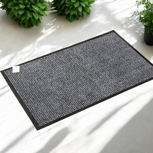 Коврик придверный входной грязезащитный на резиновой основе 60 x 90 см (цвет серый, рисунок в ассортименте)