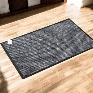 Коврик придверный входной грязезащитный на резиновой основе 60 x 90 см (цвет серый, рисунок в ассортименте)