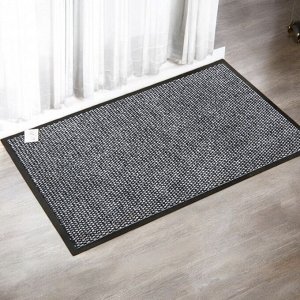 Коврик придверный входной грязезащитный на резиновой основе 60 x 90 см (цвет серый, рисунок в ассортименте)