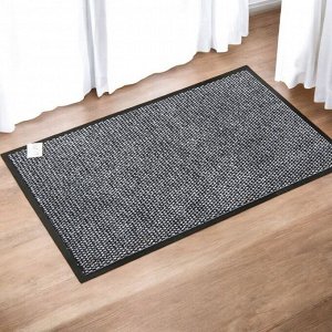 Коврик придверный входной грязезащитный на резиновой основе 60 x 90 см (цвет серый, рисунок в ассортименте)