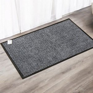 Коврик придверный входной грязезащитный на резиновой основе 60 x 90 см (цвет серый, рисунок в ассортименте)