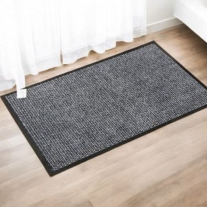 Коврик придверный входной грязезащитный на резиновой основе 60 x 90 см (цвет серый, рисунок в ассортименте)