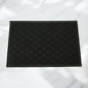 Коврик придверный входной грязезащитный на резиновой основе 80 x 120 см (цвет черный, рисунок в ассортименте)