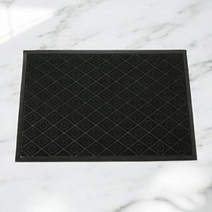Коврик придверный входной грязезащитный на резиновой основе 80 x 120 см (цвет черный, рисунок в ассортименте)