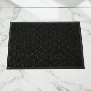 Коврик придверный входной грязезащитный на резиновой основе 80 x 120 см (цвет черный, рисунок в ассортименте)