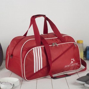 Сумка спортивная, отдел на молнии, 2 наружных кармана, длинный ремень, цвет красный