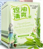 Маска для лица тканевая с маслом чайного дерева BIOAQUA Natural Extract Green Tea Oil Control Mask, 30гр