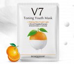 Маска для лица тканевая BIOAQUA V7 Toning Light апельсин