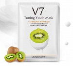 Маска для лица тканевая BIOAQUA V7 Toning Light киви
