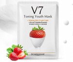 Маска для лица тканевая BIOAQUA V7 Toning Light клубника
