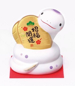MATSUMOTO - фигурка белой змейки с золотыми монетками