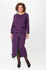Michel chic 1394 фиолетовый_принт, Юбка,  Джемпер
