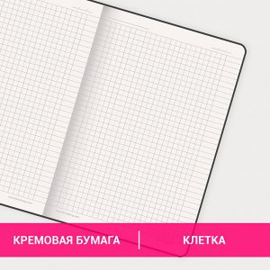 Блокнот А5 162х218мм BRAUBERG NOTE под кожу софт-тач, с резинкой, 80л, клетка, коричневый, 113436