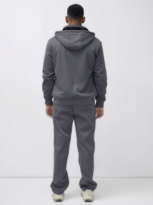 Спортивный костюм мужской зимний с начесом серого цвета 7332Sr