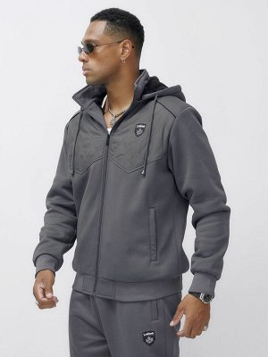 Спортивный костюм мужской зимний с начесом серого цвета 7332Sr