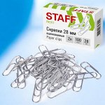 Скрепки STAFF, 28 мм, оцинкованные, 100 шт., в картонной коробке, 270451