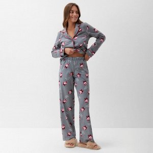 Пижама женская (рубашка и брюки) KAFTAN "Дед мороз" размер