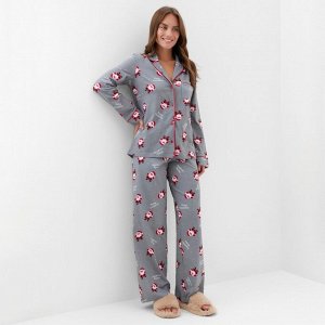 Пижама женская (рубашка и брюки) KAFTAN "Дед мороз" размер