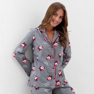 Пижама женская (рубашка и брюки) KAFTAN "Дед мороз" размер