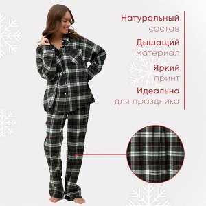 Пижама женская (рубашка и брюки) KAFTAN размер, зелёный