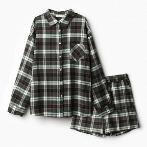 Пижама женская (рубашка и шорты) KAFTAN размер, зелёный