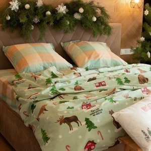 Постельное белье новогоднее "Этель" 1.5 сп Волшебное время 143*215 см, 150*214 см, 70*70 см - 2 штуки