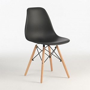 Стул Eames HYH – A304, с деревянными ножками, с спинкой, цвет чёрный