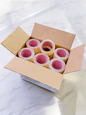 Скотч 100 метров (клейкая лента), 48 мм, 43мкр., прозрачный, КОРОБКА - 36 рулонов