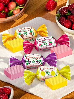 Конфеты Fruit Story, ассорти вкусов: лимон, смородина, малина и ананас (упаковка 1 кг)