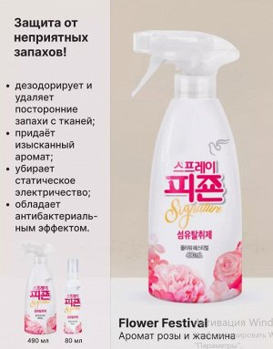 886058 PIGEON Кондиционер для белья "Rich Perfume Spray"  (парфюмированный спрей с ароматом "Фестиваль цветов")